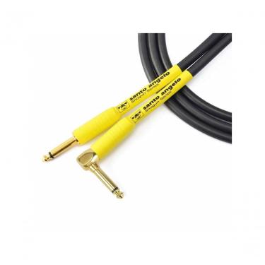 Imagem de Cabo para Guitarra Shogun para Instrumentos Musicais 4,57M P10 X P10 90º com Conectores em Ouro 18K Preto Santo Angelo