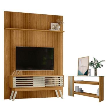 Imagem de Painel Piso Teto New Interlagos Cumaru Com Rack Bancada Frizz 1.5 New Premium Com Apara...