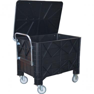 Imagem de Carro Caixa Lixeira Contêiner para Condomínio 1030 para Coleta de Resíduos 372 l com Ro...