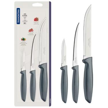 Imagem de Conjunto de Facas Plenus para Cozinha em Aço Inox com Lâminas com Tratamento Térmico e...