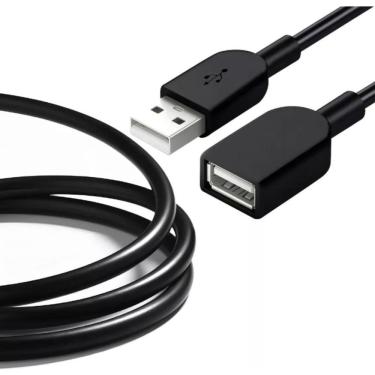 Imagem de Cabo Extensor USB WX-54 1,5M Macho X Fêmea USB 2.0 Plug And Play Reforçado Preto