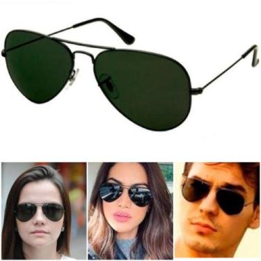 Imagem de Óculos De Sol Aviador Clássico 3025 3026 Preto Verde G15 Proteção Uv40