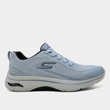 Imagem de Tênis Skechers Go Walk Arch Fit 2.0 Masculino, Cinza, Preto, 41