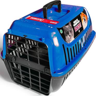Imagem de Caixa de Transporte para Pets OEM N1 Ou N2 para Gatos e Cães em Polipropileno Azul Tama...