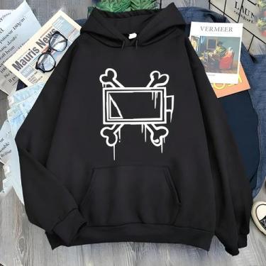 Imagem de Moletom Feminino Harajuku Com Capuz, Estampado, Manga Longa, Casual, M