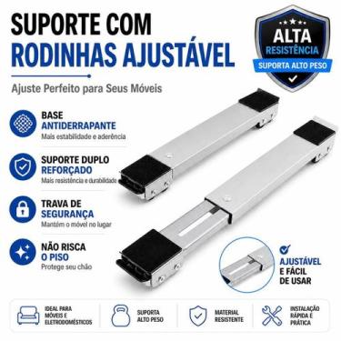Imagem de Carrinho Ajustável com Rodinhas para Móveis Grandes - Suporte Rodinhas