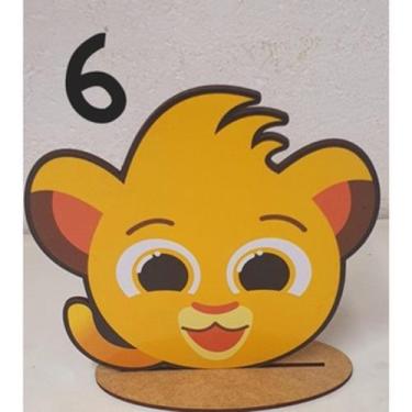 Imagem de Kit 6 Enfeites de Mesa Decoração Festa Mdf Bolofofos