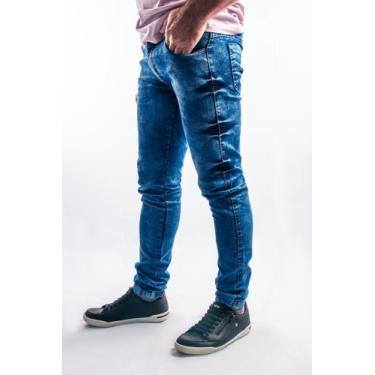 Imagem de Calça Marmorizada Masculina Jeans Claro Dooyel, 44