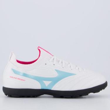 Imagem de Chuteira Mizuno Regent AS Society Juvenil Branco e Azul, 31
