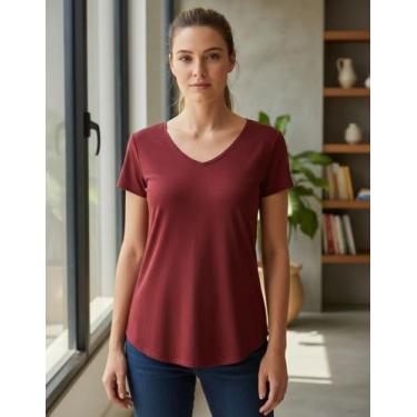 Imagem de Blusa Feminina Basica Mullet P Ao Xgg Malwee, XGG, Bordô médio