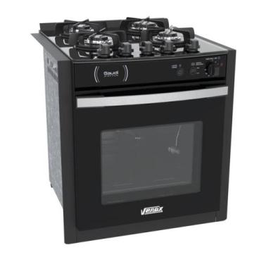 Imagem de Fogao a Gas de Embutir 4 Bocas Venax Gaudi Platinum Vitreo Preto, 110V
