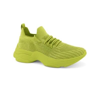 Imagem de Tênis Feminino Ramarim Verde Malha Knit Tendência Fashion, 39