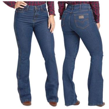 Imagem de Calça Feminina Jeans Com Elastano Original Pura Raça Flare Stone Ref: 