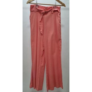 Imagem de Calça pantalona em vinho rosé - Donna de mim 