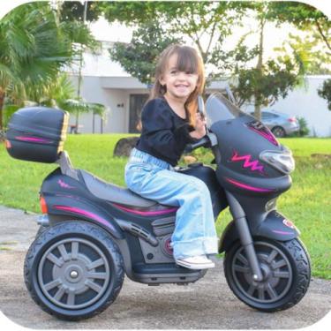 Imagem de Moto Elétrica Sprint Turbo Girl 12V com Capacete Biemme, Preto, Bivolt