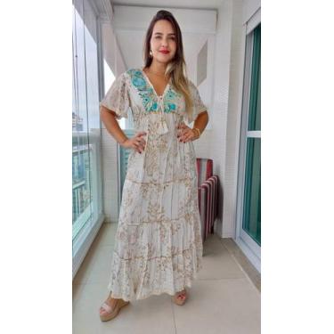 Imagem de Vestido Longo Indiano Linha Luxo Premium Boho Chic c/ Forro-cod.144 - 