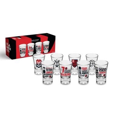 Imagem de Kit Copo Dose Kazzavip 4 Peças 60ml Vidro Oficial Licenciado Football Club Transparente...