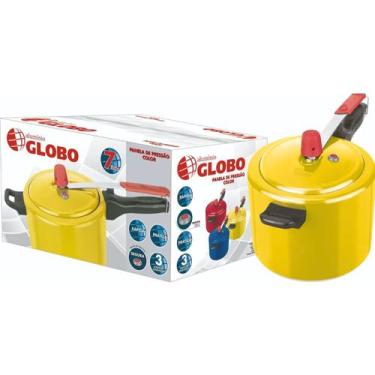 Imagem de Panela de Pressão Color Amarela 4,5L Alumínio Globo