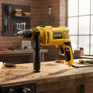 Imagem de Furadeira de Impacto Profissional ID-750, 750 W, 3000 RPM, 48000 BPM, 220 V DENZEL 2630755 (Amarelo)
