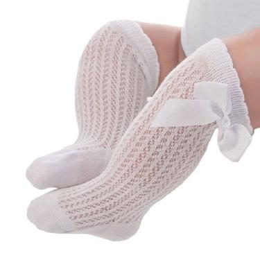 Imagem de Meia Bebê Feminina Centopé Batizado Cano Longo Branca - 00018 - CENTOP