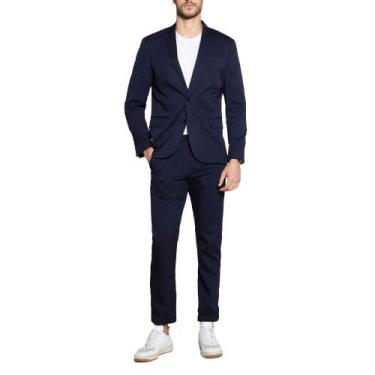 Imagem de Terno Masculino Docthos Costume Slim Liso Marinho - 119077, 52, Azul