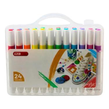 Imagem de Kit Canetinha 24 Cores Marcador De Tinta Acrílica RUI