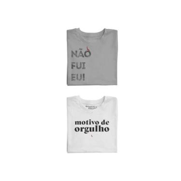 Imagem de Kit 2 Camisetas Não Fui Eu E Orgulho Reserva Mini, 02, Branco, Cinza