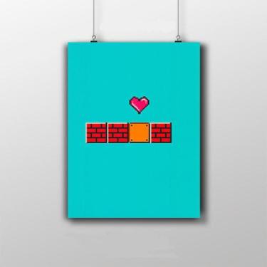 Imagem de Placa Decorativa Blocos do Super Mario game poster - nerdecs