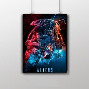 Imagem de Placa Decorativa - Aliens - Poster Quadro - Artesanal