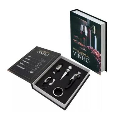 Imagem de Kit Vinho 5 Peças Inox Saca-Rolhas Canivete Bico E Tampa - Genérico