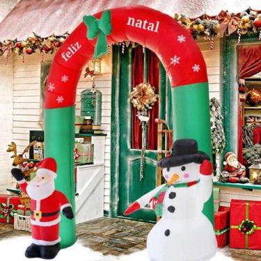Imagem de Arco Inflavel Feliz Natal Papai Noel Boneco Neve 2,40M - AB MÍDIA