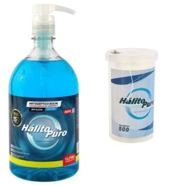 Imagem de Enxaguante Antisséptico Bucal Pump Hálito Puro 1 Litro + Fio