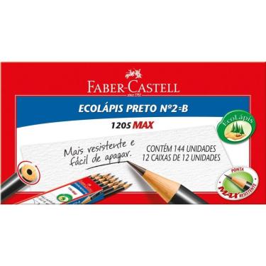 Imagem de Lápis Faber-Castell Ecolápis 1205 Max N.2 Grafite Redondo Madeira Reflorestada Preto