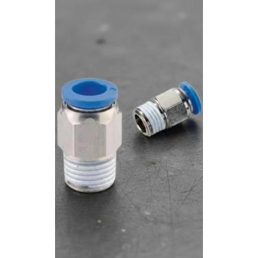 Imagem de Kit 10 Conexões Pneumáticas Macho 1/4" x 10mm - Congratulations Store