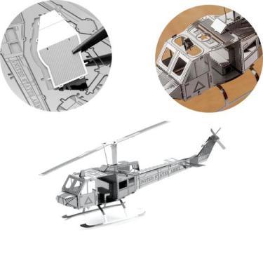 Imagem de Miniatura de Montar Metal Earth Helicóptero Bell UH1 Huey Kit de Model