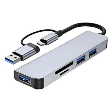 Imagem de Adaptador Hub 5 em 2 USB-C e USB-A Cartão SD Multifuncional - Dexin