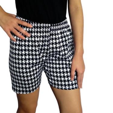 Imagem de Short Feminino Soltinho Meia Coxa Média Elástico Estampas Sortidas Sup