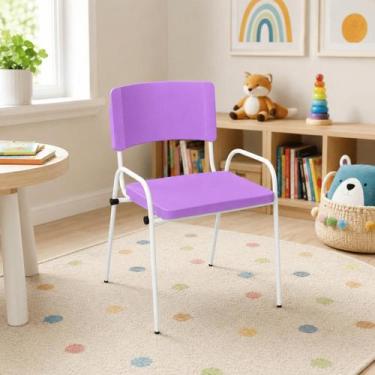 Imagem de Cadeira Infantil Iso Lume Para Creche Empilhável Em Aço Com Apoio de B