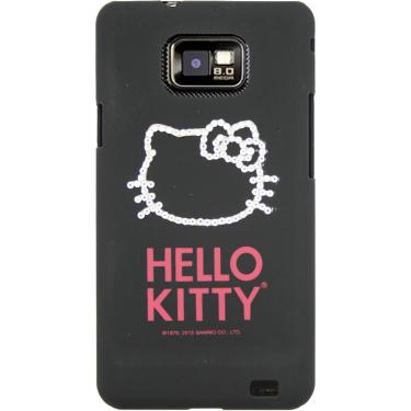 Imagem de Capa para Celular Galaxy S2 Hello Kitty Cristais Policarbonato Preta - Case Mix