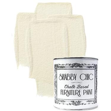 Imagem de Tinta para móveis de giz Shabby Chique: Móveis luxuosos com acabamento de giz e tinta artesanal para decoração de casa, projetos faça você mesmo, móveis de madeira - tintas interiores com acabamento fosco rústico - litro - branco antigo