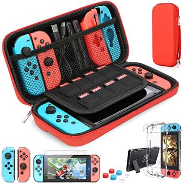 Imagem de HEYSTOP Switch Carrying Case for Nintendo Switch Case with Screen Protector, 9 in 1 Nintendo Switch Accessories Kit and 6 Pcs Thumb Grip, Nintendo Switch Protective Case