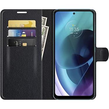 Imagem de Capa Capinha Carteira Compatível Com Moto G71 Flip Case Top (Preta)
