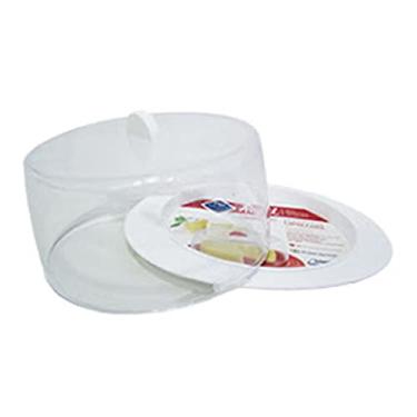 Imagem de Queijeira de plástico com tampa 20x10,5cm linha Acril Branca