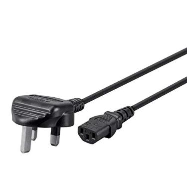 Imagem de Monoprice Cabo de alimentação de 3 pinos – 90 cm – preto, cabo britânico da Inglaterra, BS 1363 (Reino Unido) para IEC 60320 C13, 18AWG, 5A/1250W, 250V para laptop