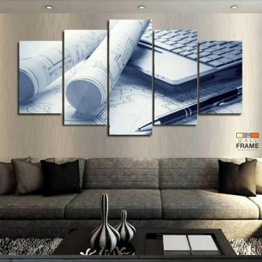 Imagem de Quadros Decorativos Engenheiro Projeto 63x130mtem Tecido