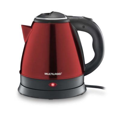 Imagem de Chaleira Elétrica Multilaser inox 1,8l 127v Vermelha Be017