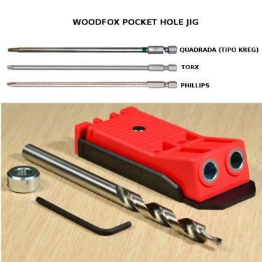 Imagem de Woodfox - Pocket Jig Duplo - Gabarito Para Furação Com 3 Ponteiras