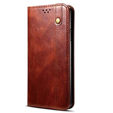 Imagem de GSYH Capa carteira para iPhone 13 Mini/13/13 Pro/13 Pro Max, Capa protetora de couro PU Folio Flip com slot para cartão TPU Shell Kickstand Proteção de câmera, Marrom, 13pro 15,1 cm