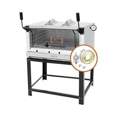 Imagem de KIT - Forno Gás Industrial Roma Inox Infravermelho FIRIV90 + Kit Gás 2KG - Venâncio