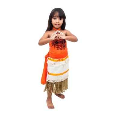 Fantasia Roupa Moana Infantil Com Colar